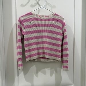 Crewcuts Pink and Cream Striped Sweater